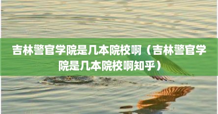 吉林警官学院是几本院校啊（吉林警官学院是几本院校啊知乎）