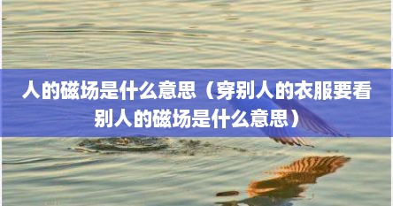 人的磁场是什么意思（穿别人的衣服要看别人的磁场是什么意思）