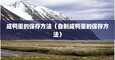 咸鸭蛋的保存方法（自制咸鸭蛋的保存方法）