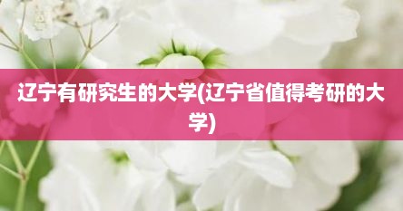 辽宁有研究生的大学(辽宁省值得考研的大学)