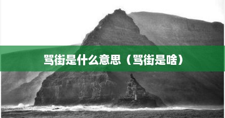 骂街是什么意思（骂街是啥）