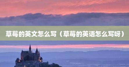 草莓的英文怎么写（草莓的英语怎么写呀）