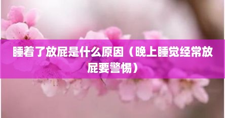 睡着了放屁是什么原因（晚上睡觉经常放屁要警惕）