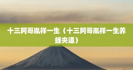 十三阿哥胤祥一生（十三阿哥胤祥一生养蜂夹道）