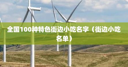 全国100种特色街边小吃名字（街边小吃名单）