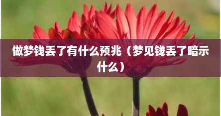 做梦钱丢了有什么预兆（梦见钱丢了暗示什么）
