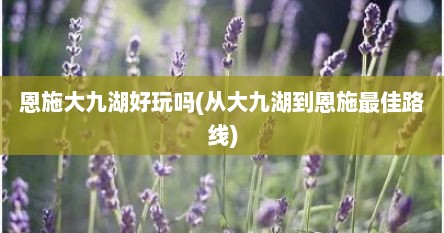 恩施大九湖好玩吗(从大九湖到恩施最佳路线)