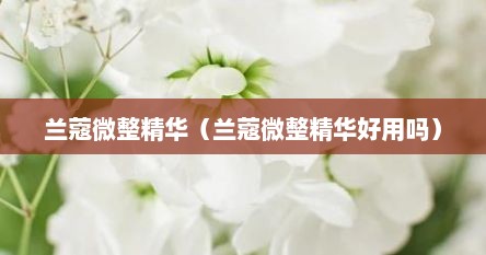 兰蔻微整精华（兰蔻微整精华好用吗）