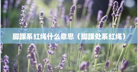 脚踝系红绳什么意思（脚踝处系红绳）