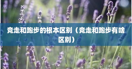 竞走和跑步的根本区别（竞走和跑步有啥区别）