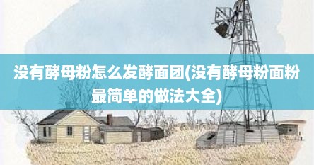 没有酵母粉怎么发酵面团(没有酵母粉面粉最简单的做法大全)