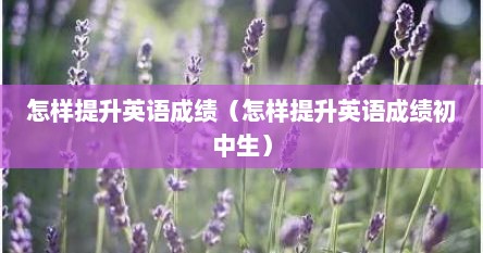 怎样提升英语成绩（怎样提升英语成绩初中生）
