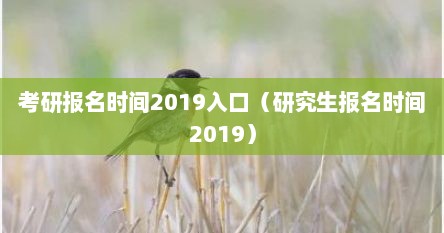 考研报名时间2019入口（研究生报名时间2019）