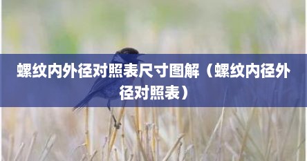 螺纹内外径对照表尺寸图解（螺纹内径外径对照表）