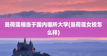 曼荷莲相当于国内哪所大学(曼荷莲女校怎么样)
