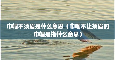 巾帼不须眉是什么意思（巾帼不让须眉的巾帼是指什么意思）