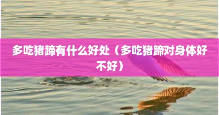 多吃猪蹄有什么好处（多吃猪蹄对身体好不好）