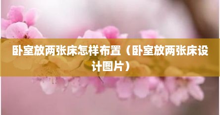 卧室放两张床怎样布置（卧室放两张床设计图片）