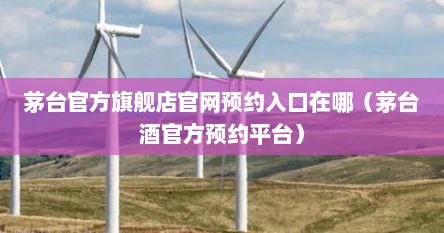 茅台官方旗舰店官网预约入口在哪（茅台酒官方预约平台）