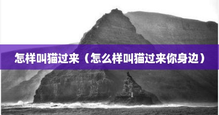 怎样叫猫过来（怎么样叫猫过来你身边）