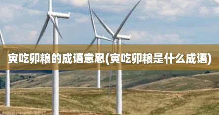 寅吃卯粮的成语意思(寅吃卯粮是什么成语)