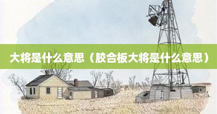 大将是什么意思（胶合板大将是什么意思）