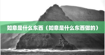 如意是什么东西（如意是什么东西做的）