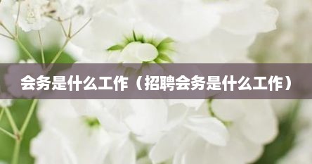 会务是什么工作（招聘会务是什么工作）