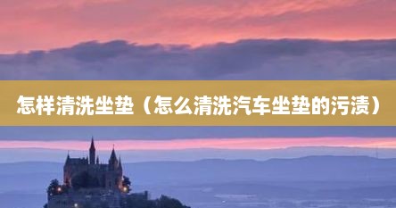 怎样清洗坐垫（怎么清洗汽车坐垫的污渍）