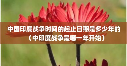 中国印度战争时间的起止日期是多少年的（中印度战争是哪一年开始）
