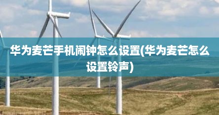 华为麦芒手机闹钟怎么设置(华为麦芒怎么设置铃声)