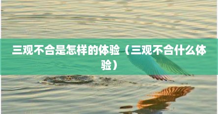 三观不合是怎样的体验（三观不合什么体验）