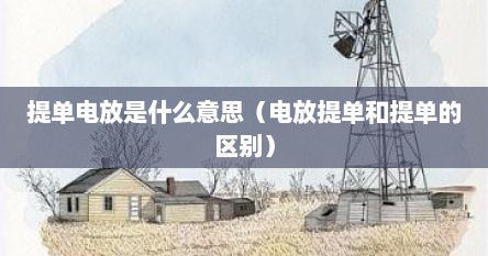 提单电放是什么意思（电放提单和提单的区别）