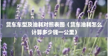 货车车型及油耗对照表图（货车油耗怎么计算多少钱一公里）