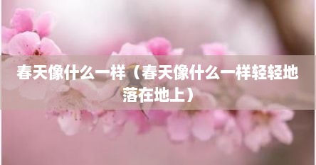 春天像什么一样（春天像什么一样轻轻地落在地上）