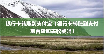 银行卡转账到支付宝（银行卡转账到支付宝再转回去收费吗）