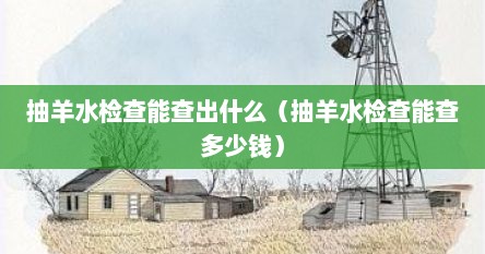 抽羊水检查能查出什么（抽羊水检查能查多少钱）