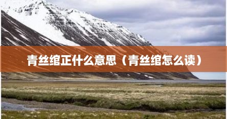 青丝绾正什么意思（青丝绾怎么读）