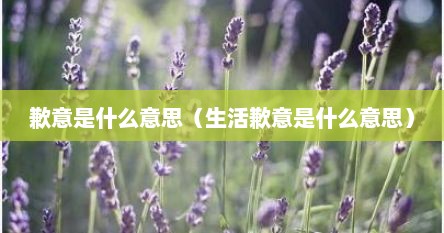 歉意是什么意思（生活歉意是什么意思）