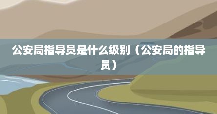 公安局指导员是什么级别（公安局的指导员）