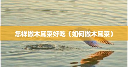 怎样做木耳菜好吃（如何做木耳菜）
