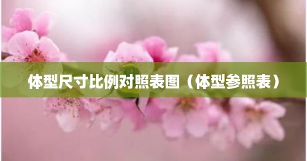 体型尺寸比例对照表图（体型参照表）