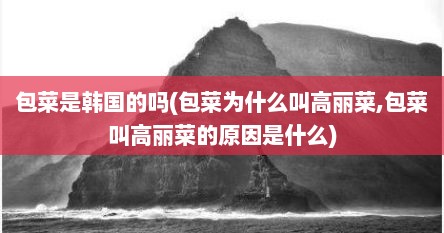 包菜是韩国的吗(包菜为什么叫高丽菜,包菜叫高丽菜的原因是什么)