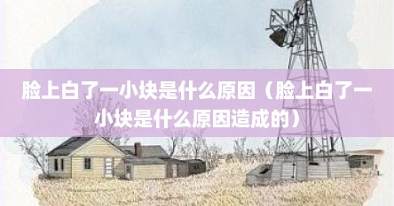脸上白了一小块是什么原因（脸上白了一小块是什么原因造成的）