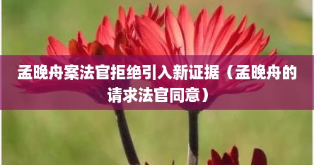 孟晚舟案法官拒绝引入新证居（孟晚舟的青求法官同意）