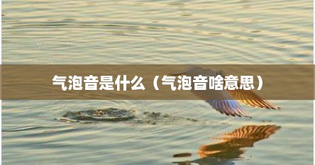气泡音是什么（气泡音啥意思）