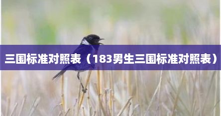 三围标准对照表（183男生三围标准对照表）