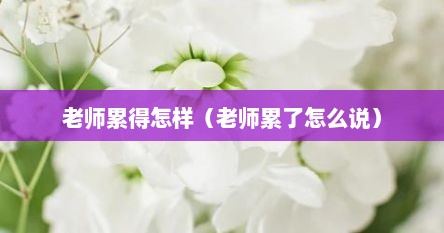 老师累得怎样（老师累了怎么说）