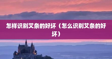 怎样识别艾条的好坏（怎么识别艾条的好坏）