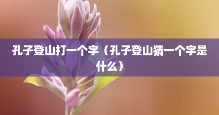孔子登山打一个字（孔子登山猜一个字是什么）